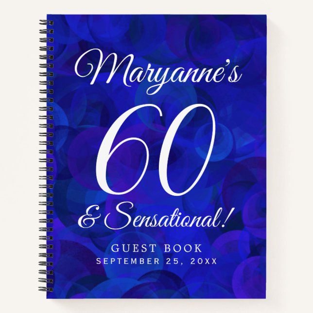 Elegant Royal Blue 60 und sensationeller Geburtsta Notizbuch (Vorderseite)