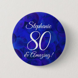 Elegant Royal Blue 80 und Phantastisch Geburtstag Button
