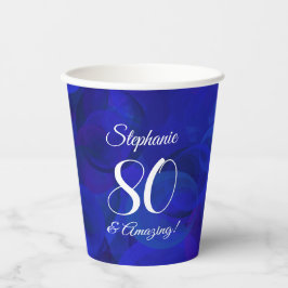 Elegant Royal Blue 80 und Phantastische Geburtstag Pappbecher