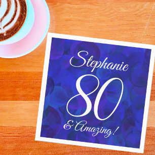 Elegant Royal Blue 80 und Phantastische Geburtstag Serviette