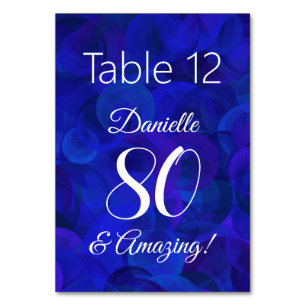 Elegant Royal Blue 80 und Phantastische Geburtstag Tischnummer