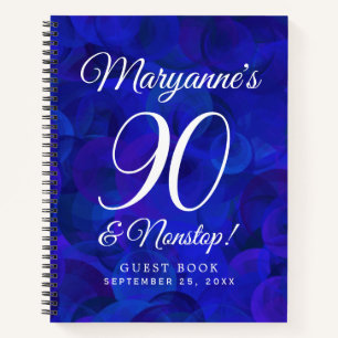 Elegant Royal Blue 90 und Nonstop Birthday Party Notizbuch