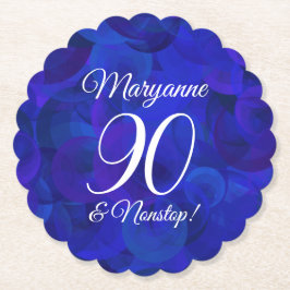 Elegant Royal Blue 90 und Nonstop Birthday Party Untersetzer