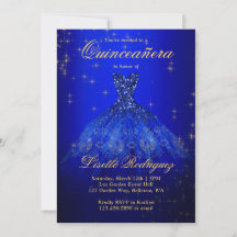 Elegant Royal Blue and Gold Themed Quinceanera