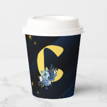 Elegant Royal Blue and Gold with Initial "C"
