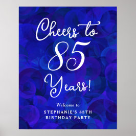 Elegant Royal Blue Cheers zu 85 Jahren Geburtstag Poster