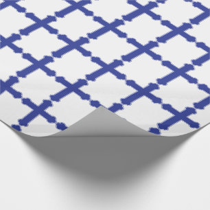 Elegant Royal Blue Cross Geschenkpapier