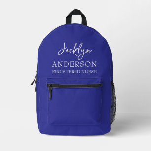 Elegant Royal Blue Custom Nurse Bedruckter Rucksack