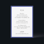 Elegant Royal Blue Monogram Modern Wedding Begleitkarte<br><div class="desc">Moderne Hochzeitskartentafeln,  die ein gepflegtes Design mit Serif- und Script-Schriftart bieten.</div>