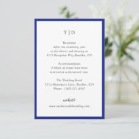Elegant Royal Blue Monogram Modern Wedding