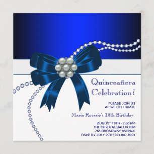 Elegant Royal Blue Quinceanera Einladungen