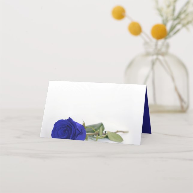Elegant Royal Blue Rose Blank DIY Print Wedding Platzkarte (Vorderseite)