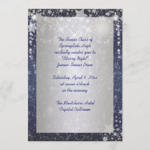 Elegant Royal Blue Starry Night Prom Einladung