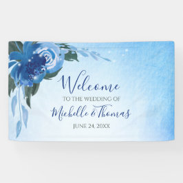 Elegant Royal Blue Watercolor Banner
