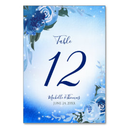 Elegant Royal Blue Watercolor Tischnummer