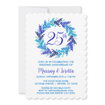 Elegant Royal Blue Wreath 25. Hochzeitstag