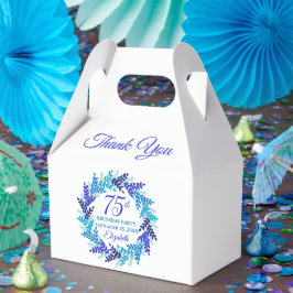 Elegant Royal Blue Wreath 75. Geburtstagsparty Geschenkschachtel