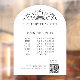 Elegant, Royal, Business, Öffnungszeiten & QR Code Fensteraufkleber