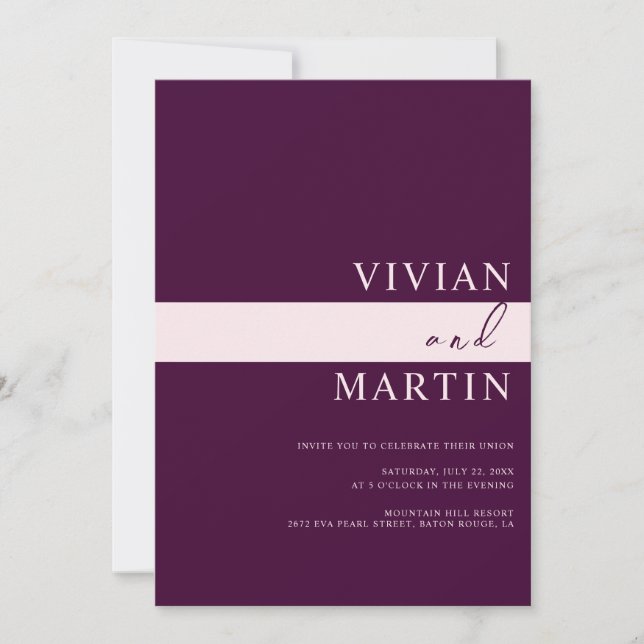 Elegant Royal Crimson Wedding All-in-One QR Einladung (Vorderseite)