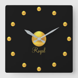 Elegant Royal Golden Quadratische Wanduhr