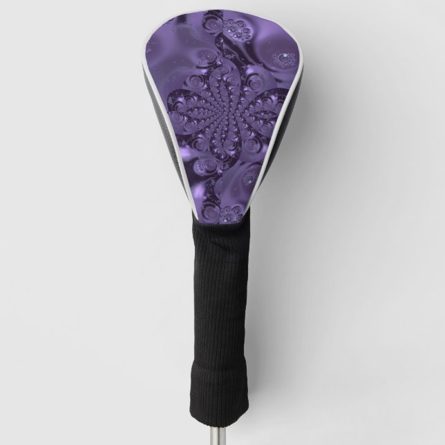Elegant Royal Lila Liquid Sparkle Golf Headcover (Vorderseite)