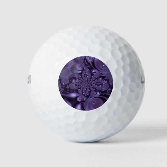 Elegant Royal Lila Liquid Sparkle Golfball (Vorderseite)