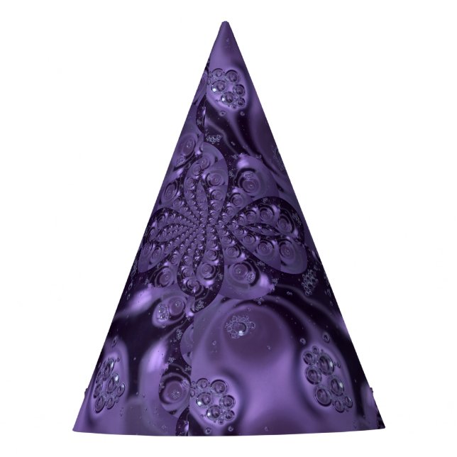 Elegant Royal Lila Liquid Sparkle Partyhütchen (Vorderseite)