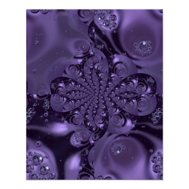 Elegant Royal Lila Liquid Sparkle Poster (Vorderseite)