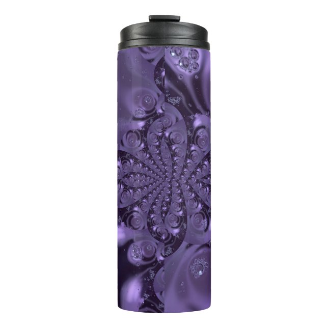 Elegant Royal Lila Liquid Sparkle Thermosbecher (Vorderseite)