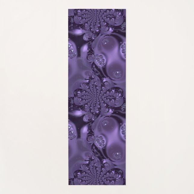Elegant Royal Lila Liquid Sparkle Yogamatte (Vorderseite)