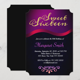 Elegant Royal Lila Sweet 16 Party Einladung