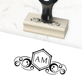 Elegant, royal, monogram gummistempel