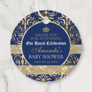 Elegant Royal Prince Baby Shower Geschenkanhänger