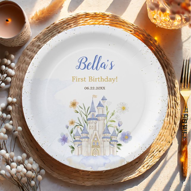 Elegant Royal Princess Castle Birthday Party  Pappteller (Von Creator hochgeladen)