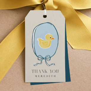Elegant Rubber Ducky Ribbon Babydusche Geschenkanhänger