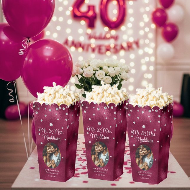 Elegant Ruby Foil & 40 Jahre Popcorn Geschenkschachtel (Von Creator hochgeladen)