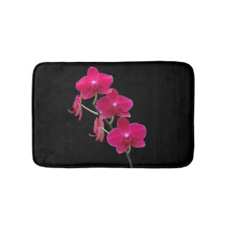 Elegant Ruby Red Orchids Bath Mats Rugs Badematte