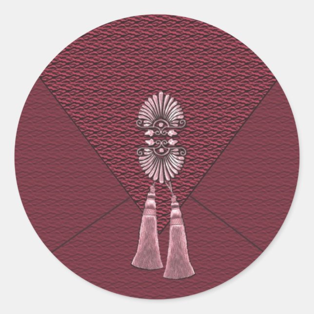 Elegant Ruby Red Tassel Stickers (Vorderseite)