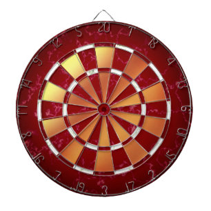 Elegant Ruby Red & White Marmor auf Kupferfolie Dartscheibe
