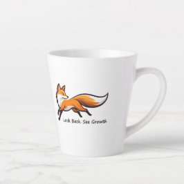 Elegant Running Fox "Look Back. See Growth." Milchtasse