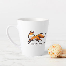 Elegant Running Fox "Look Back. See Growth." Milchtasse