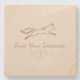 Elegant Running Fox Sandstone Coaster Steinuntersetzer