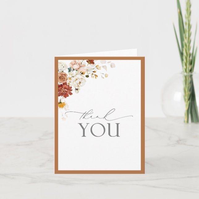 Elegant Rust Orange Calligraphy Danke Card (Vorderseite)