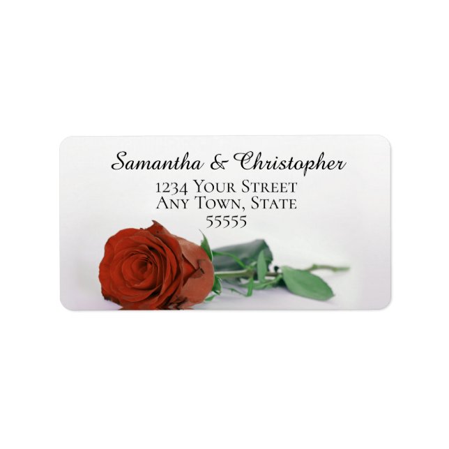 Elegant Rust Orange Rose Wedding Address Adressaufkleber (Vorne)
