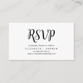 Elegant Rustic Black, Wedding RSVP reagieren Begleitkarte