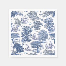 Elegant Rustic Blue Country Toile Serviette