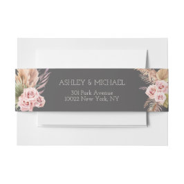 Elegant Rustic Boho Floral Botaniqe Wedding Invita Einladungsbanderole