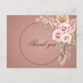 Elegant Rustic Boho Floral Botaniqe Wedding Vielen Postkarte