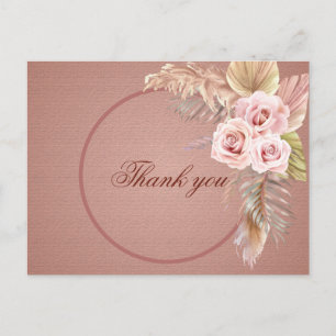 Elegant Rustic Boho Floral Botaniqe Wedding Vielen Postkarte