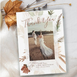 Elegant Rustic Boho Floral Pampas Vielen Dank Kart Save The Date